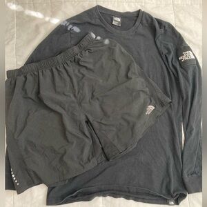North Face Bundle Long Sleeve and Shorts Size Medium